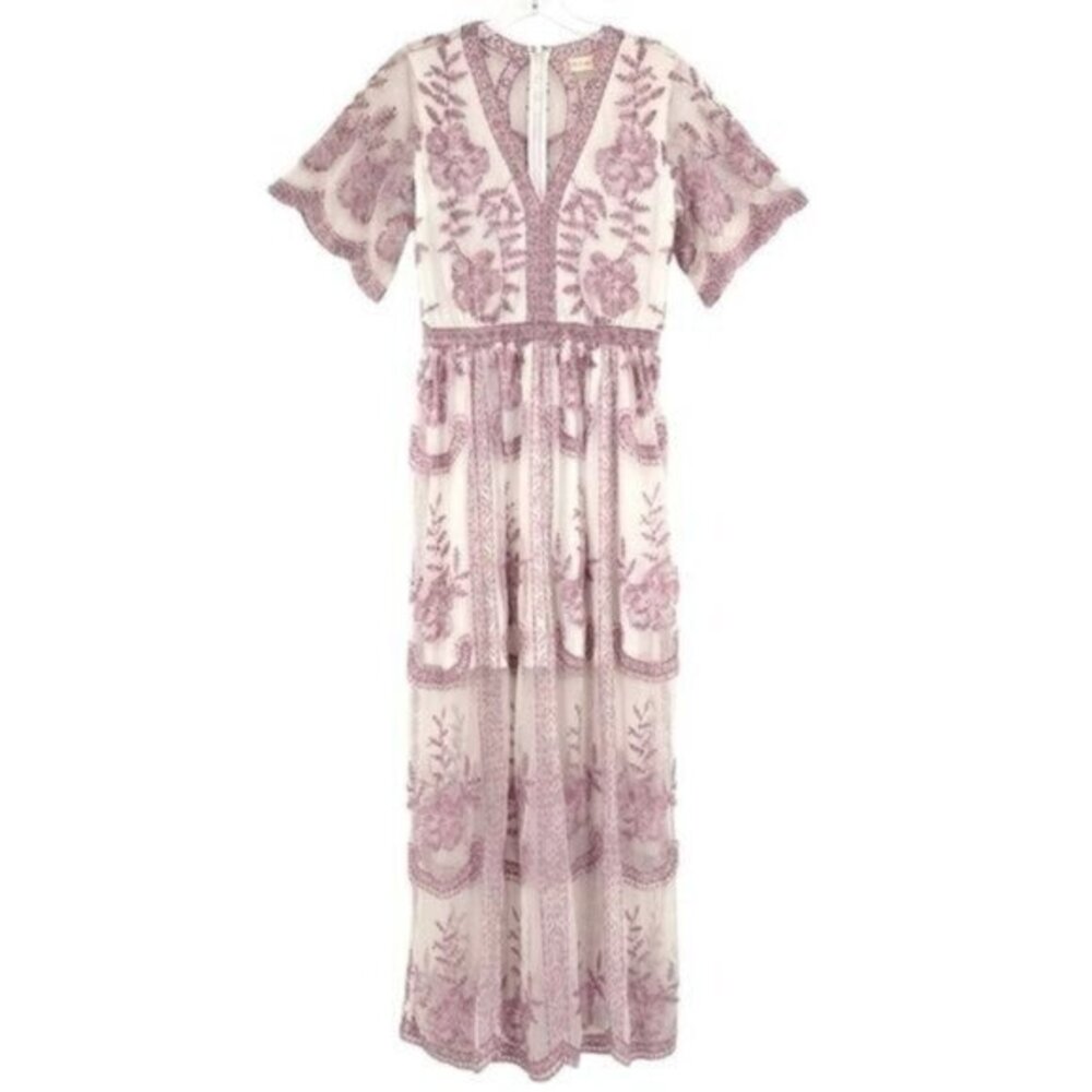 Altar'd State Women’s Embroidered Floral Lace Maxi Dress
